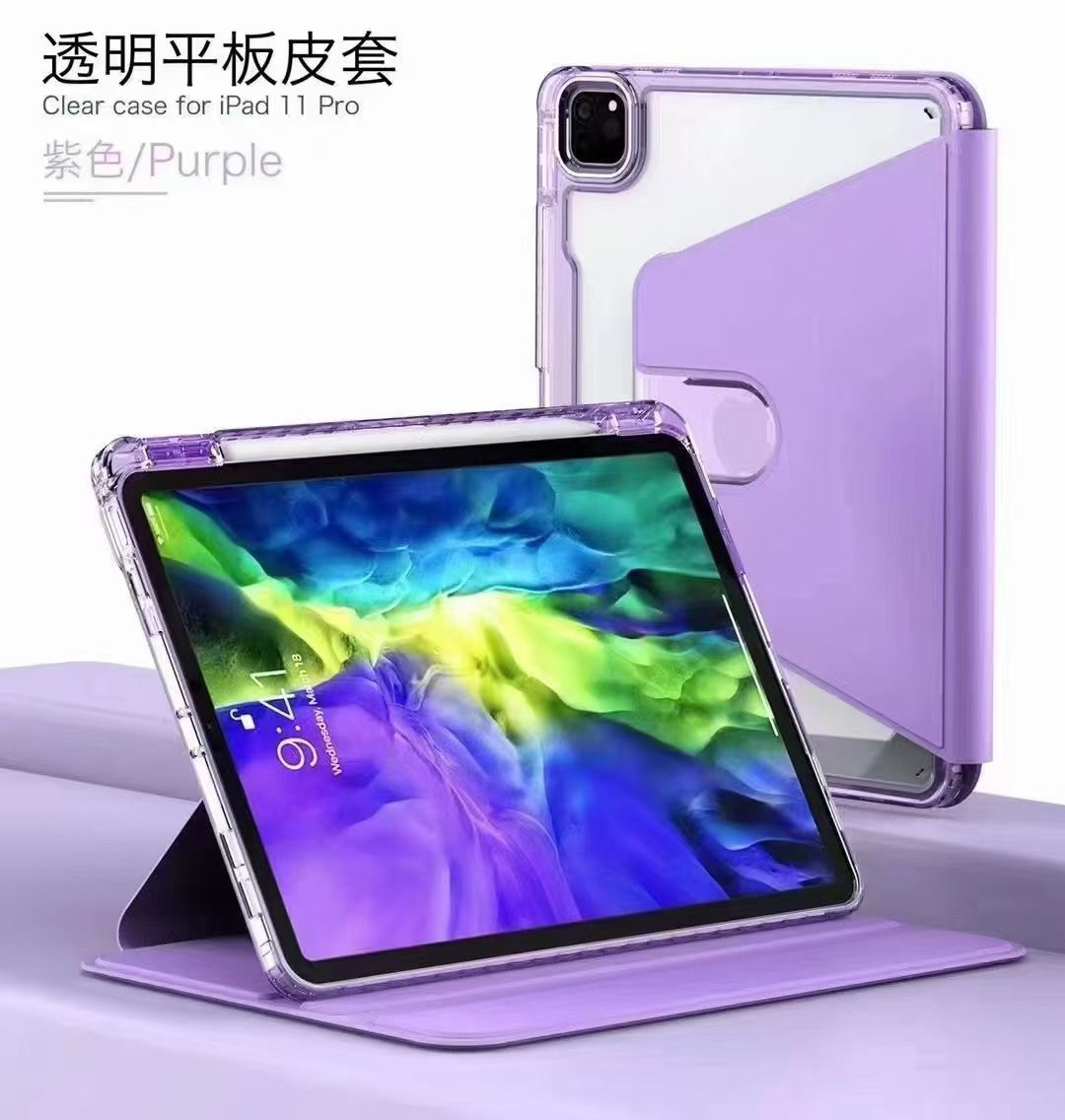 PU Leather Case (Purple) For iPad 10.9 inches 2022 360 Degree Rotate Cover Stand and pencil holder - Shockproof & Reliable | CELL DEMAND Official
