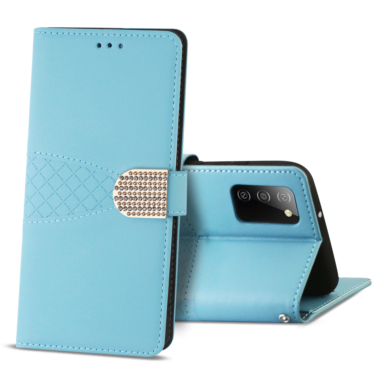 Samsung Galaxy A02S  3-In-1 Wallet Case In Blue - Crystal Clear & Reliable | CELL DEMAND Official