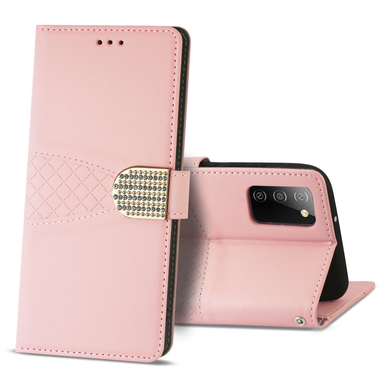 Samsung Galaxy A02S  3-In-1 Wallet Case In Pink - Crystal Clear & Reliable | CELL DEMAND Official