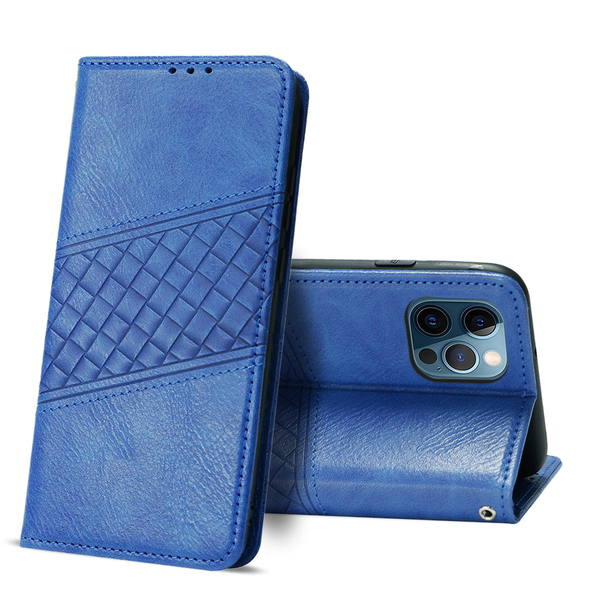 iPhone 12 Pro Compatible Apple iPhone 12 Pro 3-In-1 Wallet Case In Blue - Heavy Duty Protection by CELL DEMAND