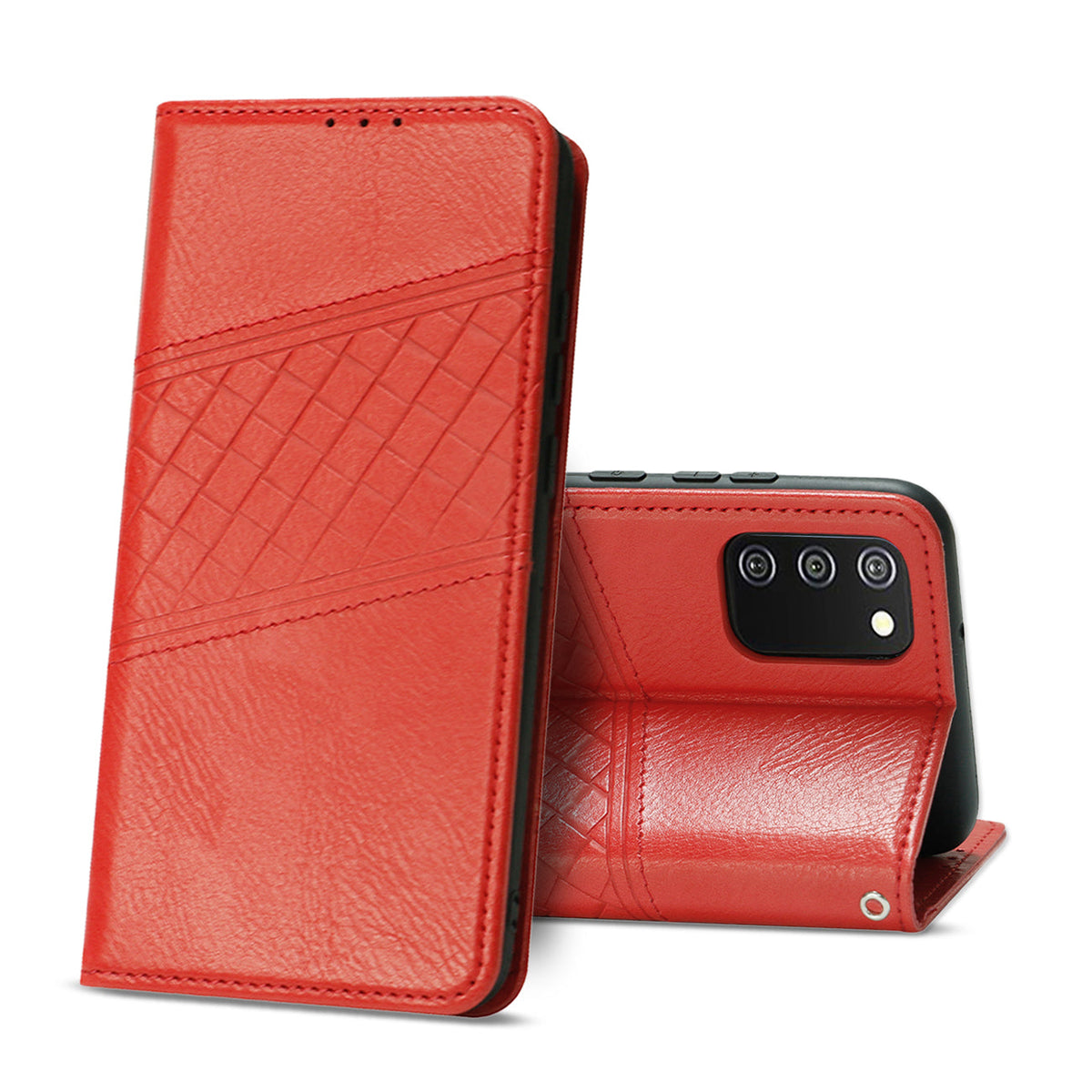 Samsung Galaxy A02S 3-In-1 Wallet Case In Red - Ultra-Slim & Reliable | CELL DEMAND Official