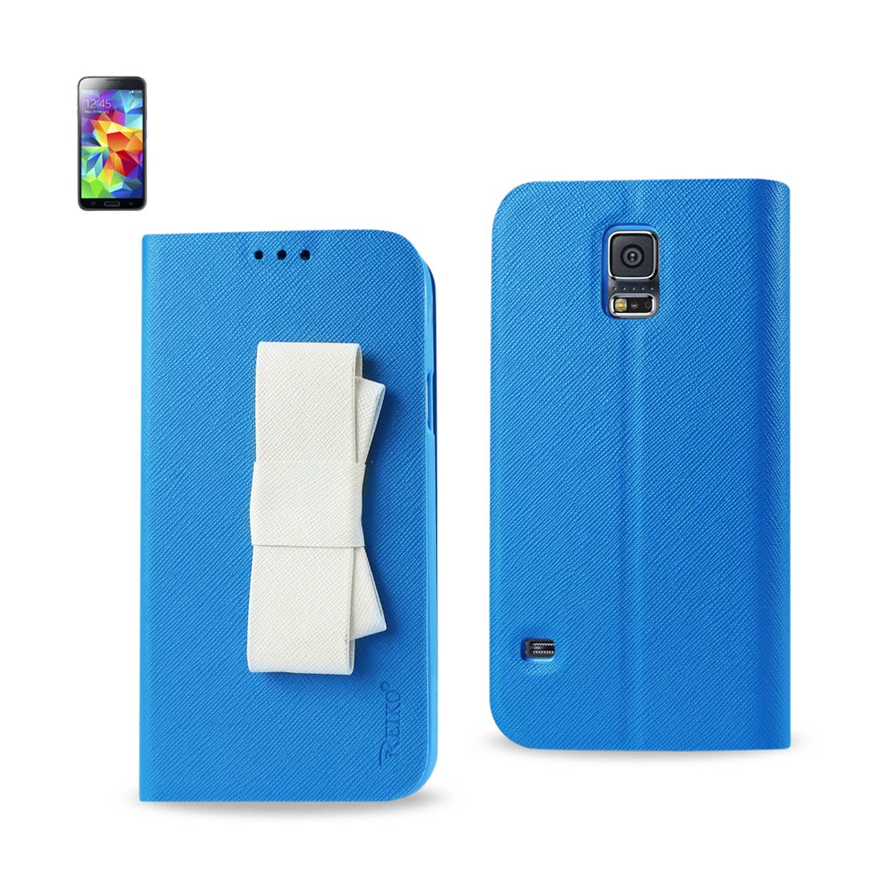 SAMSUNG GALAXY S5 FOLIO WALLET CASES-BLUE WHITE (FC30-SAMS5BLWH) - Ultra-Slim & Reliable | CELL DEMAND Official