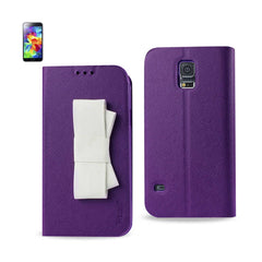 SAMSUNG GALAXY S5 FOLIO WALLET CASES-PURPLE WHITE (FC30-SAMS5PPWH) - Durable & Reliable | CELL DEMAND Official