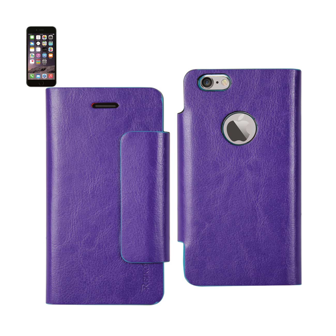 IPHONE 6 PLUS DUAL COLOR FLIP FOLIO WALLET CASE IN BLUE PURPLE (FC31-IPH6PLSBLPP) - Ultra-Slim & Reliable | CELL DEMAND Official