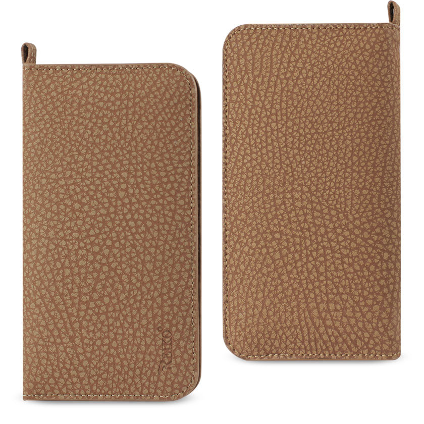 IPHONE 6  Compatible UNIVERSAL WALLET PHONE CASE WITH SIDE POCKETS AND MAGNETIC FLAP FOR IPHONE 6 /6S (5.59X2.79X0.42 INCHES) IN BROWN (FC33-562804BR) - Ultra-Slim Protection by CELL DEMAND
