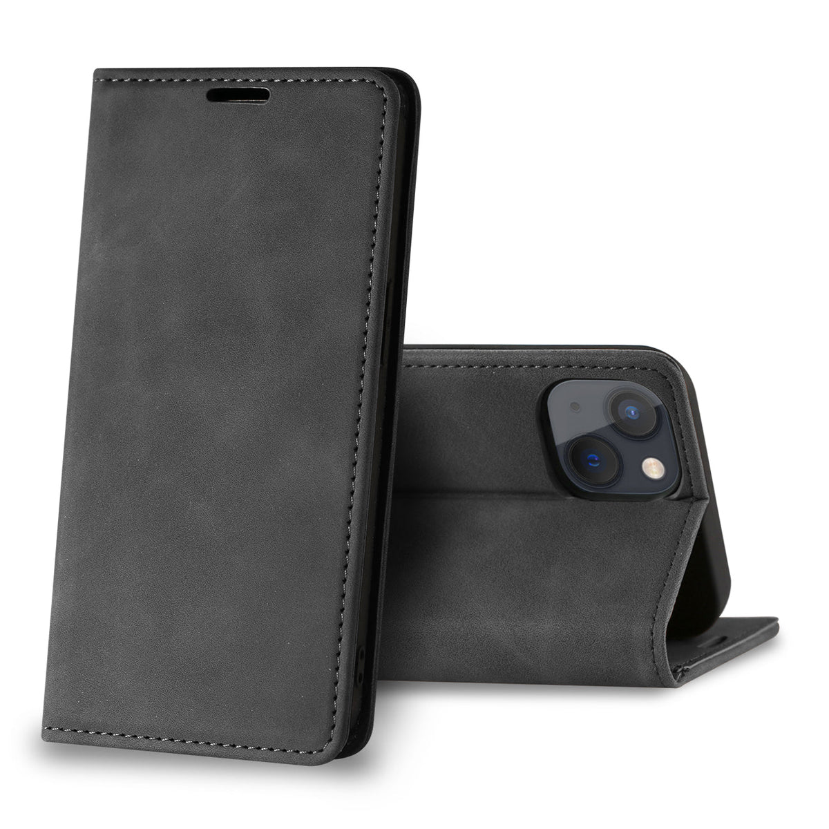 iPhone 13 Mini Compatible Magnetic wallet  Leather phone case For Apple iPhone 13 Mini (Black) (FC34-IPH13MINIBK) - Premium Protection by CELL DEMAND