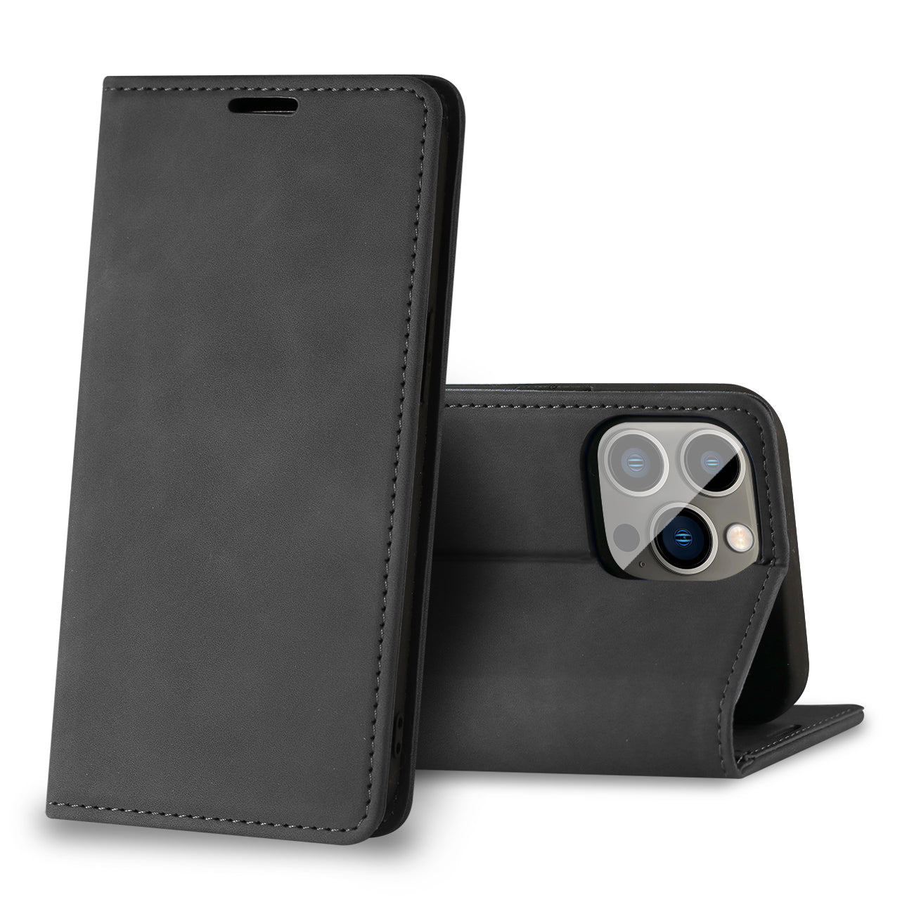 iPhone 13 Pro Compatible Magnetic wallet  Leather phone case For Apple iPhone 13 Pro (Black) (FC34-IPH13PROBK) - Heavy Duty Protection by CELL DEMAND