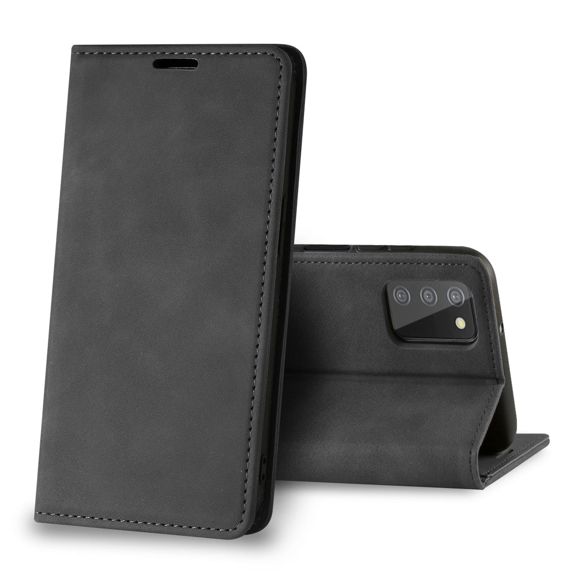 Magnetic wallet  Leather phone case For Samsung Galaxy A02S (Black) (FC34-SAMA02SBK) - Durable & Reliable | CELL DEMAND Official