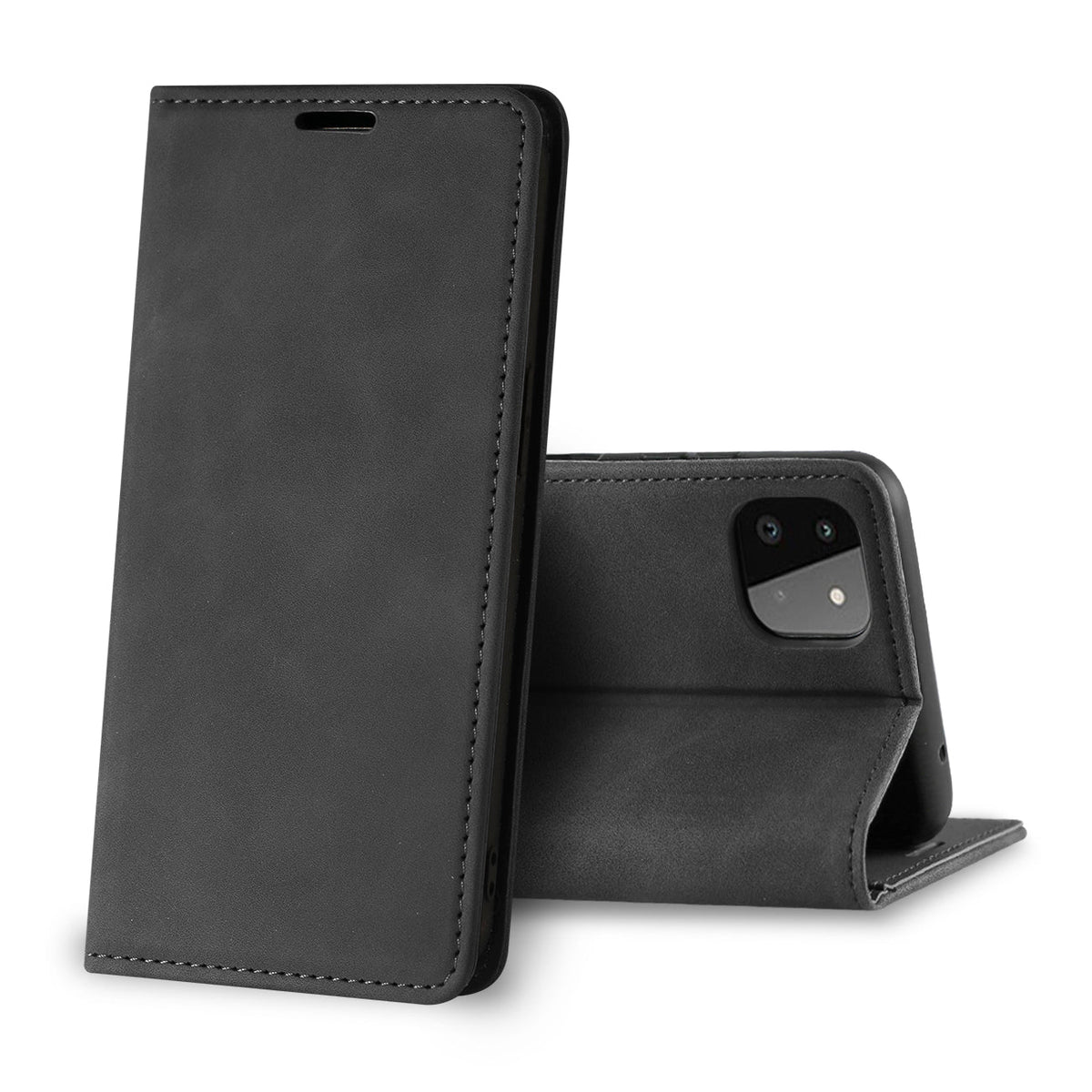 Magnetic wallet  Leather phone case For Samsung Galaxy A22 5G (Black) (FC34-SAMA22-5GBK) - Ultra-Slim & Reliable | CELL DEMAND Official