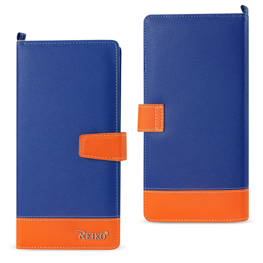 IPHONE 6/ 6S TWO TONE SUPER WALLET CASE WITH MULTIPLE CARD SLOTS IN ORANGE NAVY (FC35-IPHONE6ORGNV) - Heavy Duty & Reliable | CELL DEMAND Official
