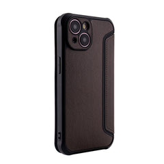 iPhone 15  Compatible Magnetic wallet Leather phone case For Apple iPhone 15 In Brown (FC36-IPH15BR) - Heavy Duty Protection by CELL DEMAND
