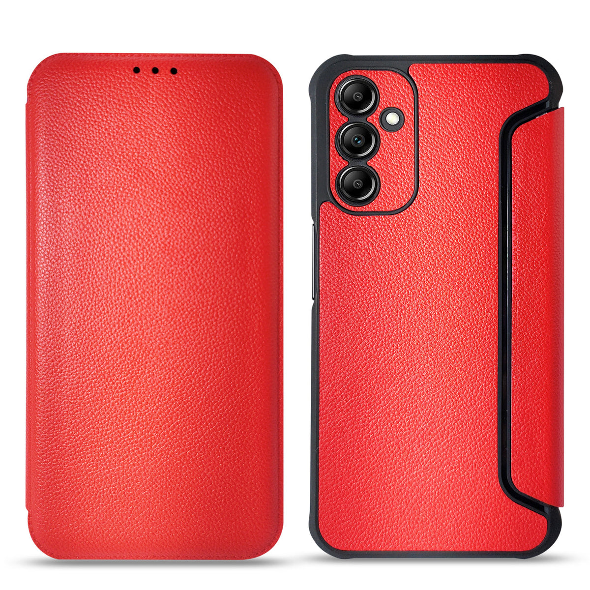 Magnetic wallet Leather phone case For Samsung Galaxy A14 5G In Red (FC36-SAMA14-5GRD) - Crystal Clear & Reliable | CELL DEMAND Official