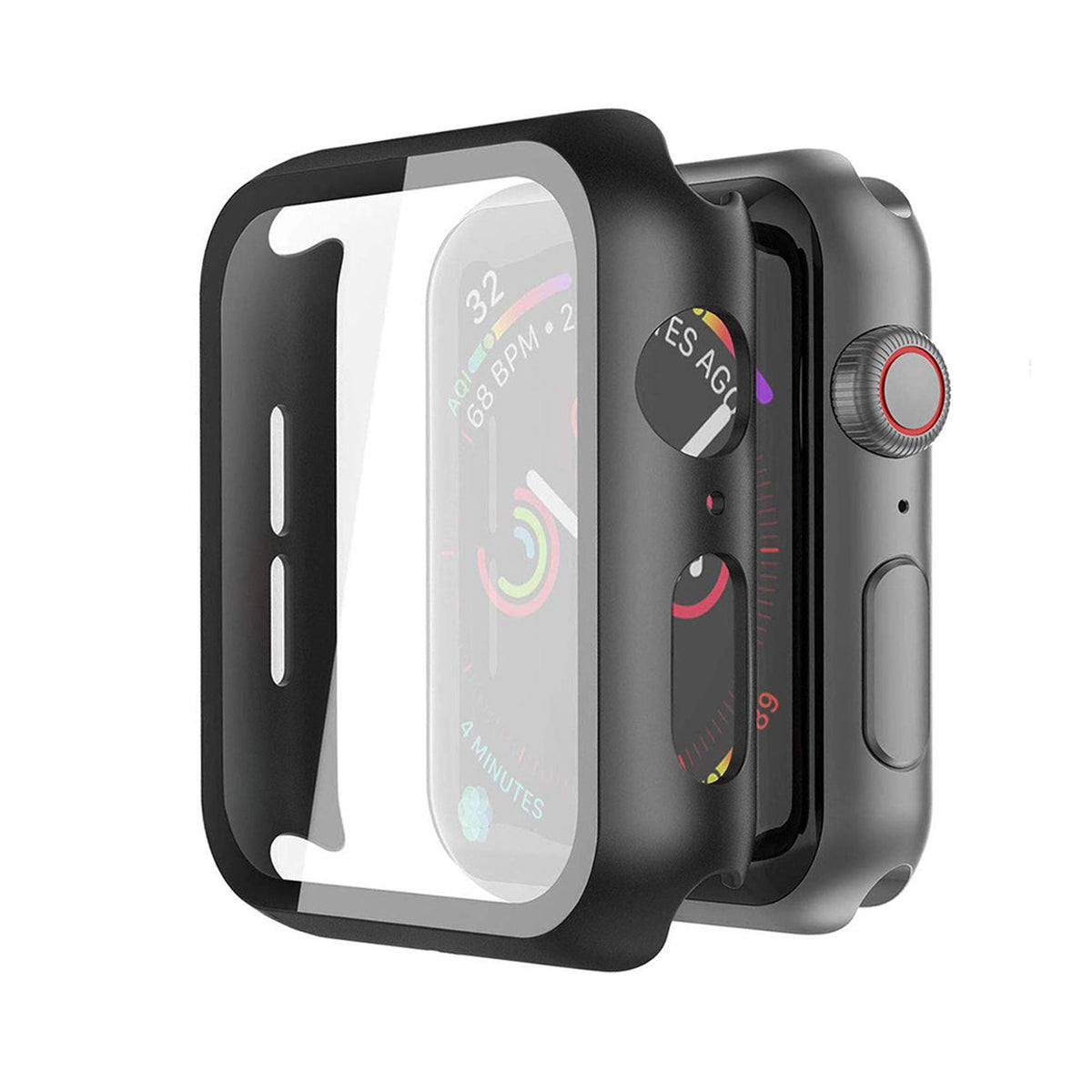 Full Cover tempered glass screen protector with pc case  for Apple Watch 40 mm  In Balck - Shockproof & Reliable | CELL DEMAND Official