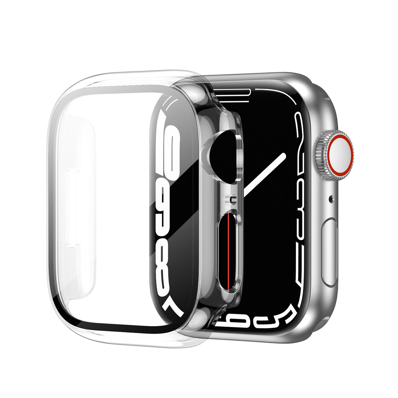 Full Cover tempered glass screen protector with pc case for Apple Watch 45mm In Clear - Durable & Reliable | CELL DEMAND Official