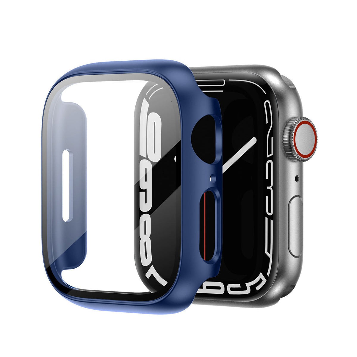 Full Cover tempered glass screen protector with pc case for Apple Watch 45 mm In Navy - Premium & Reliable | CELL DEMAND Official