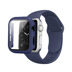 Navy  Color PC Watch Case With Glass Screen Protector and Silicone Watch Band for Apple Watch 38mm - Durable & Reliable | CELL DEMAND Official