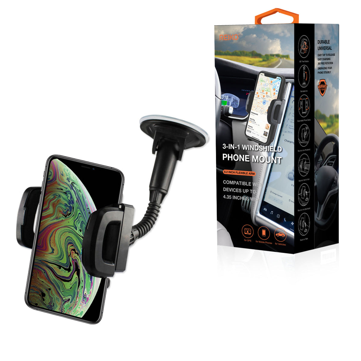UNIVERSAL SUCTION GLASS WINDOW PHONE HOLDER IN BLACK - Durable & Reliable | CELL DEMAND Official