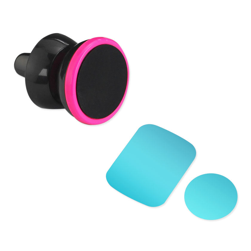 UNIVERSAL AIR VENT MAGNETIC CAR MOUNT PHONE HOLDER IN BLACK HOT PINK - Heavy Duty & Reliable | CELL DEMAND Official