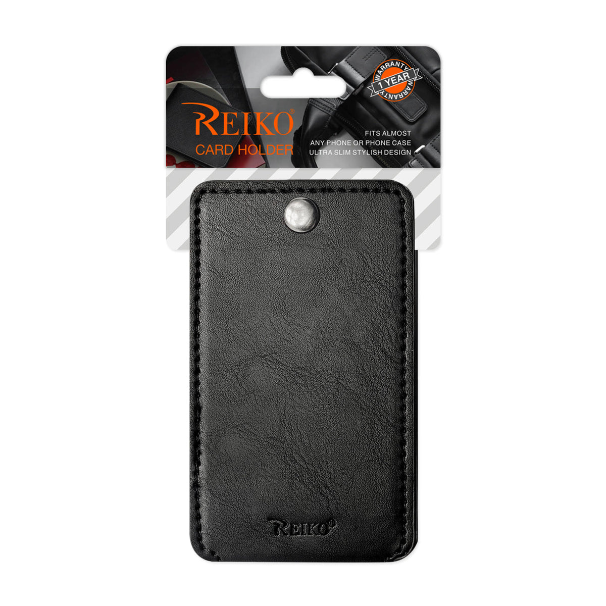Leather Adhesive Foldable Pocket Card Holder with Two Slots In Black - Shockproof & Reliable | CELL DEMAND Official