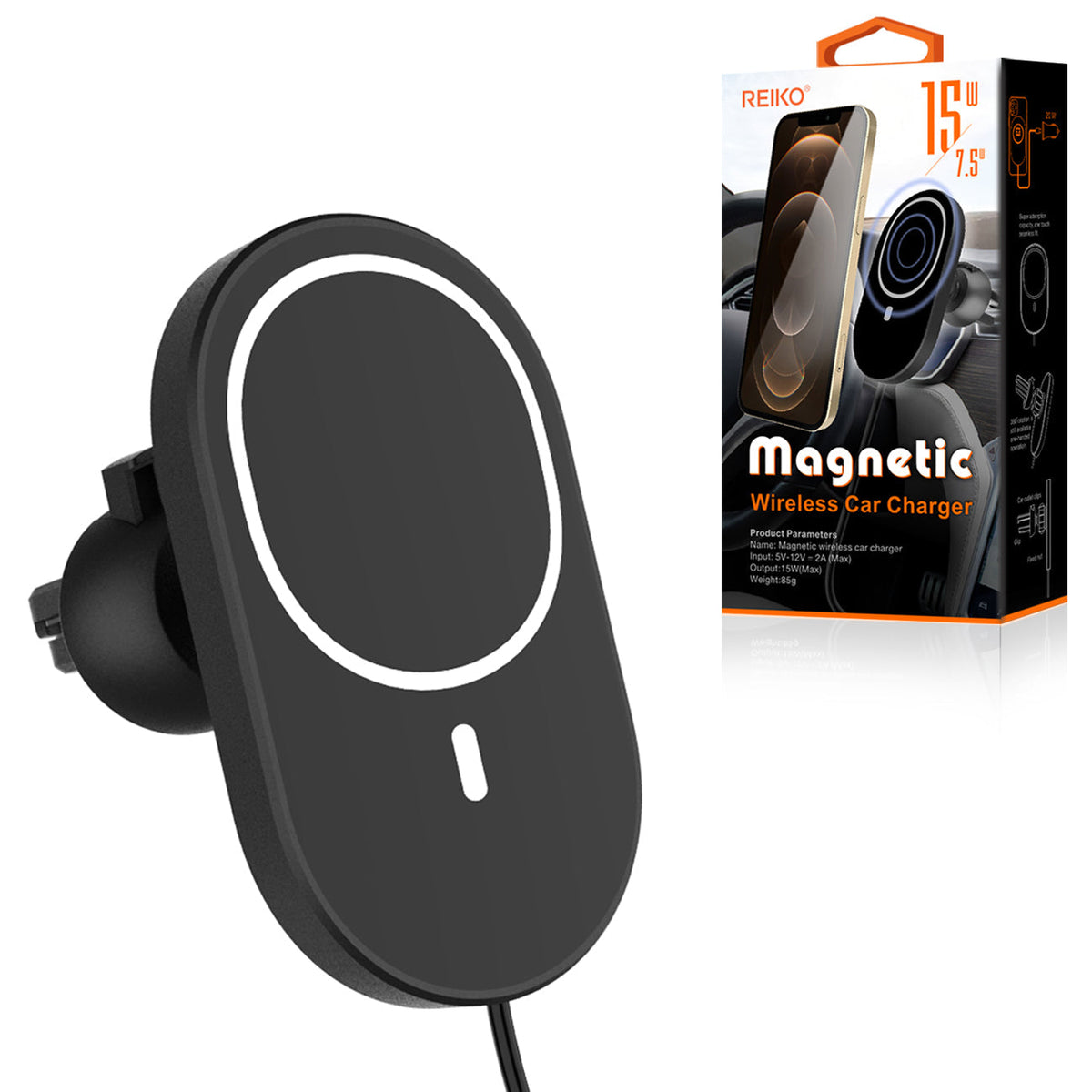 Magnetic Air Vent Wireless Car Charger Phone Holder Mount In Black (HLD23-MAGBK) - Ultra-Slim & Reliable | CELL DEMAND Official