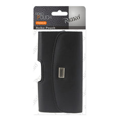 Horizontal Leather Pouch With Embossed Logo In Black (4.4X2.3X0.9 Inches) - Ultra-Slim & Reliable | CELL DEMAND Official