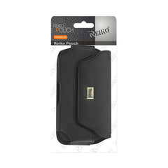 HORIZONTAL LEATHER POUCH WITH MAGNETIC CLOSURE IN BLACK (7.0X3.9X0.7 Inches) - Durable & Reliable | CELL DEMAND Official