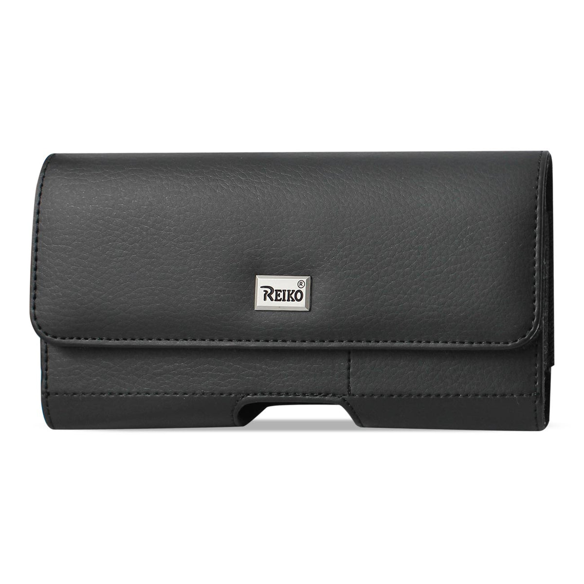 Horizontal Leather Pouch With Card Holder In Black (6.4X3.2X0.4 Inches) - Durable & Reliable | CELL DEMAND Official