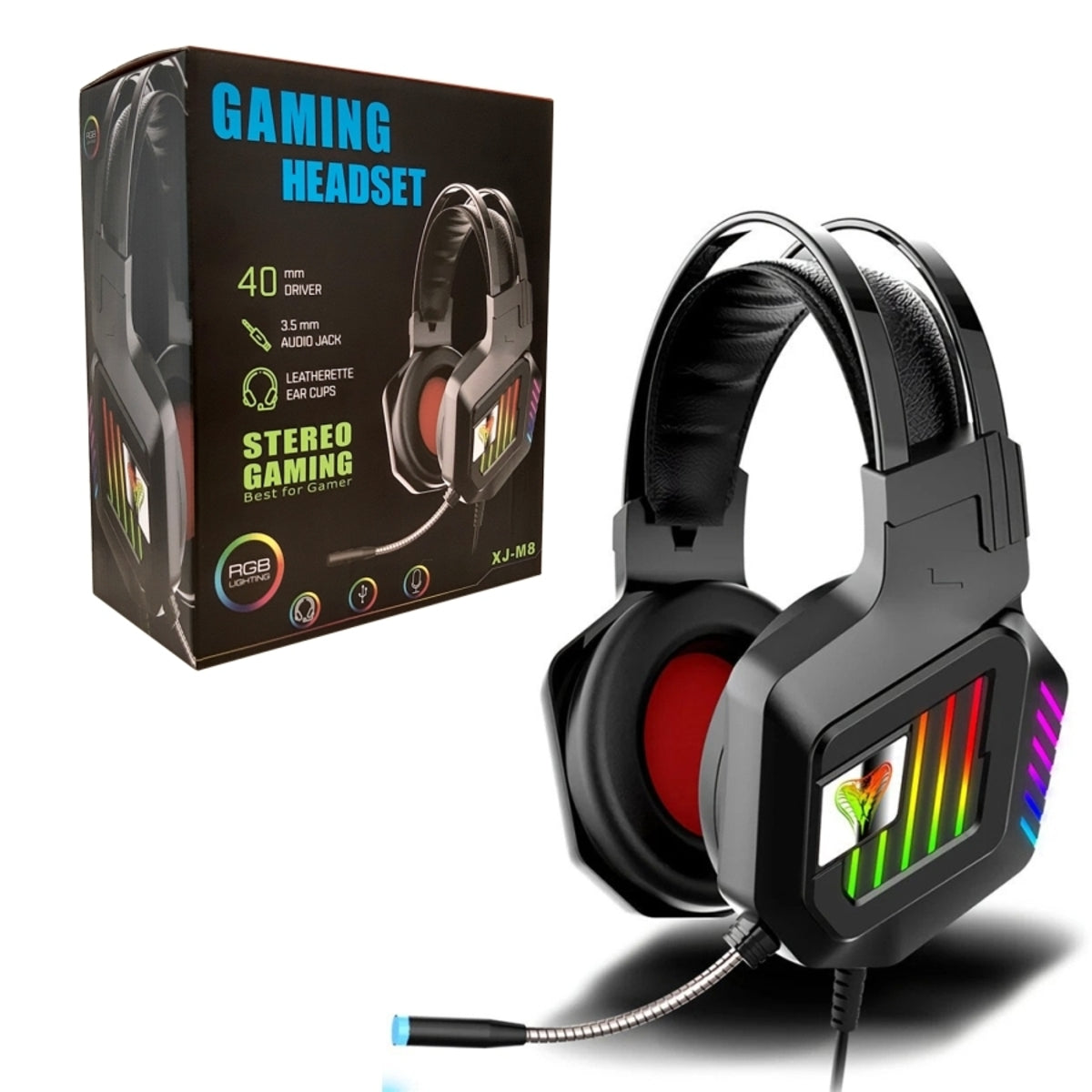 RGB Light Gaming Headset PS4 Headset, Xbox One Headset with Noise Canceling Mic PC Headset with Stereo Surround Sound - Crystal Clear & Reliable | CELL DEMAND Official