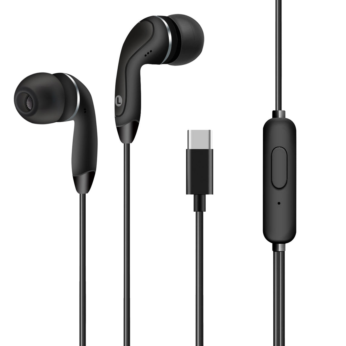 IN-EAR HEADPHONES WITH MIC FOR TYPE-C IN BLACK - Durable & Reliable | CELL DEMAND Official