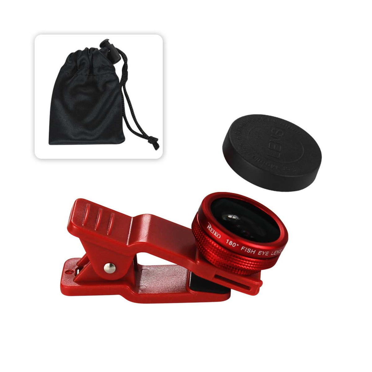 HD CAMERA FISH EYE LENS BUILT IN 180 DEGREE WIDE ANGLE IN RED -LEN-FISHEYE180RD - Ultra-Slim & Reliable | CELL DEMAND Official