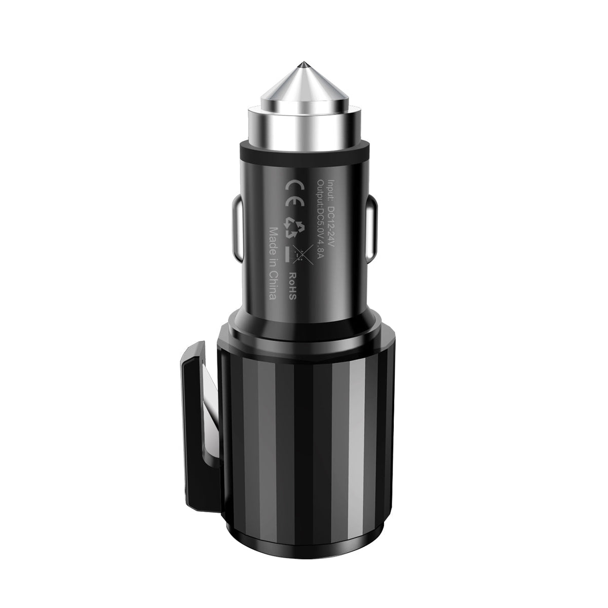 Quick Car Charger, 4.8A Dual USB Fast car charger with Life Guard Charge Technology In Gray - Crystal Clear & Reliable | CELL DEMAND Official