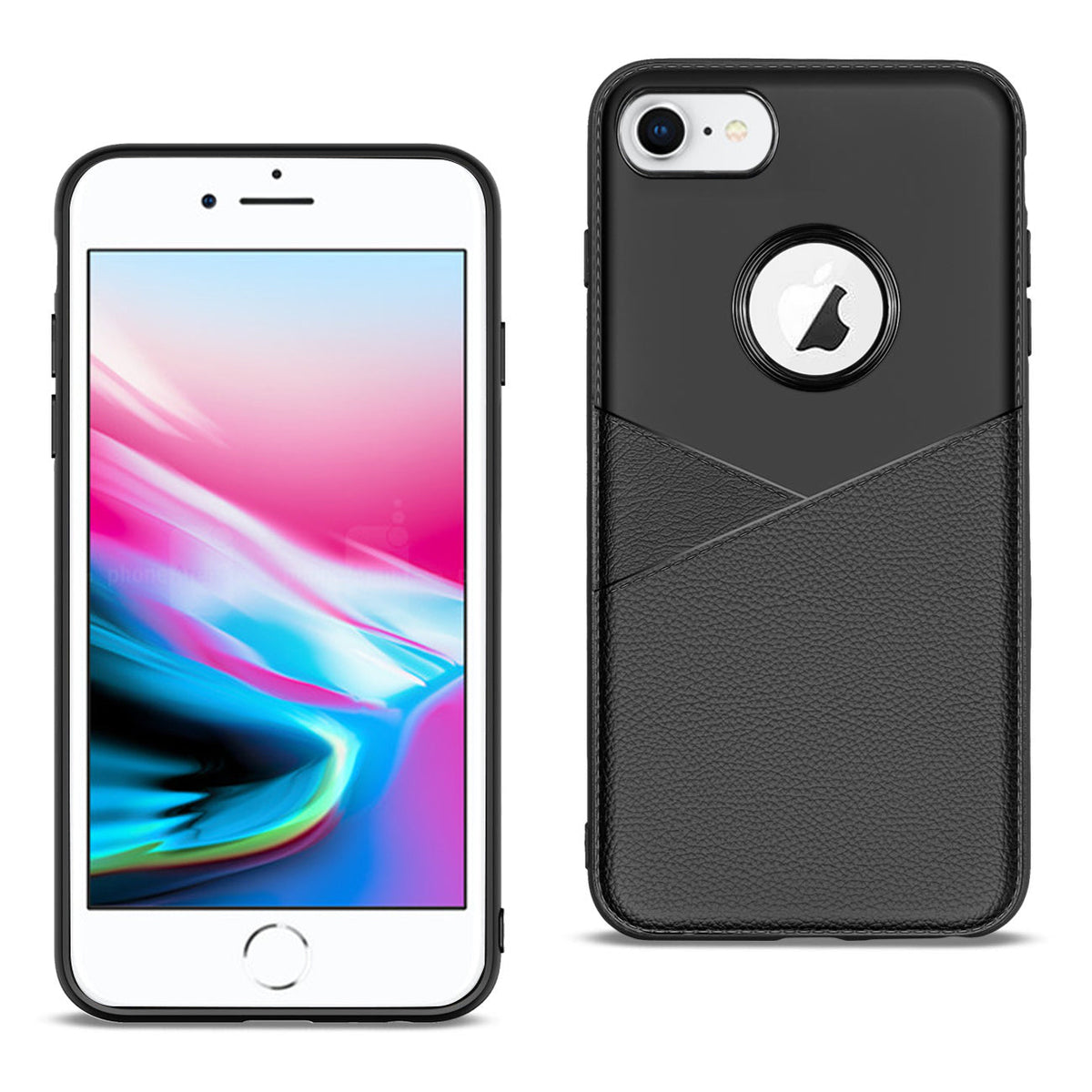 iPhone 7/8/SE2 TPU Leather feel Case Leather Fit Flexible Slim Premium Case in Black - Premium & Reliable | CELL DEMAND Official