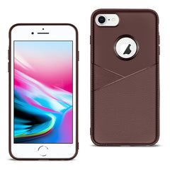 iPhone 7/8/SE2 TPU Leather feel Case Leather Fit Flexible Slim Premium Case in Brown - Crystal Clear & Reliable | CELL DEMAND Official