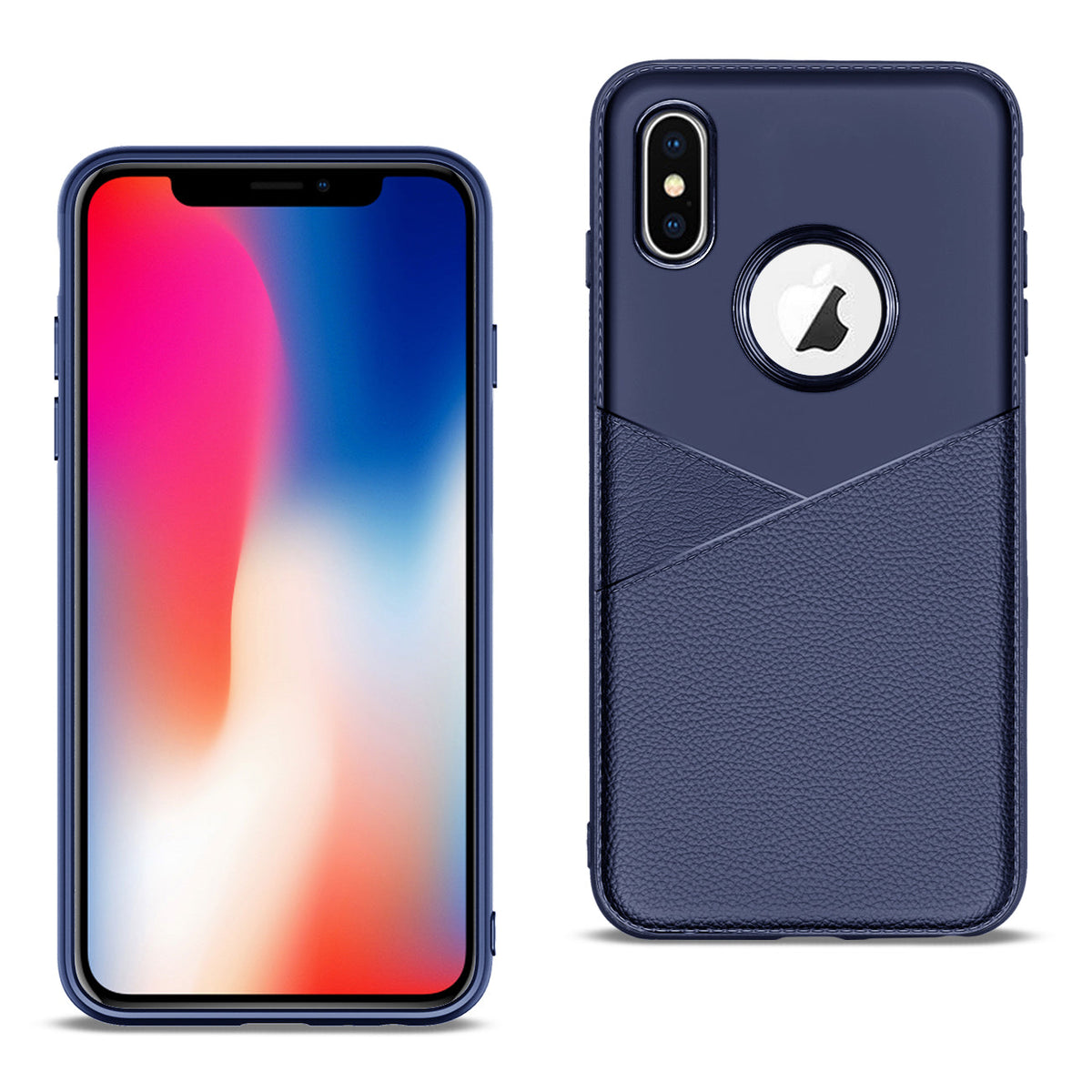 APPLE IPHONE X/XS TPU Leather feel Case Leather Fit Flexible Slim Premium Case in Blue - Premium & Reliable | CELL DEMAND Official