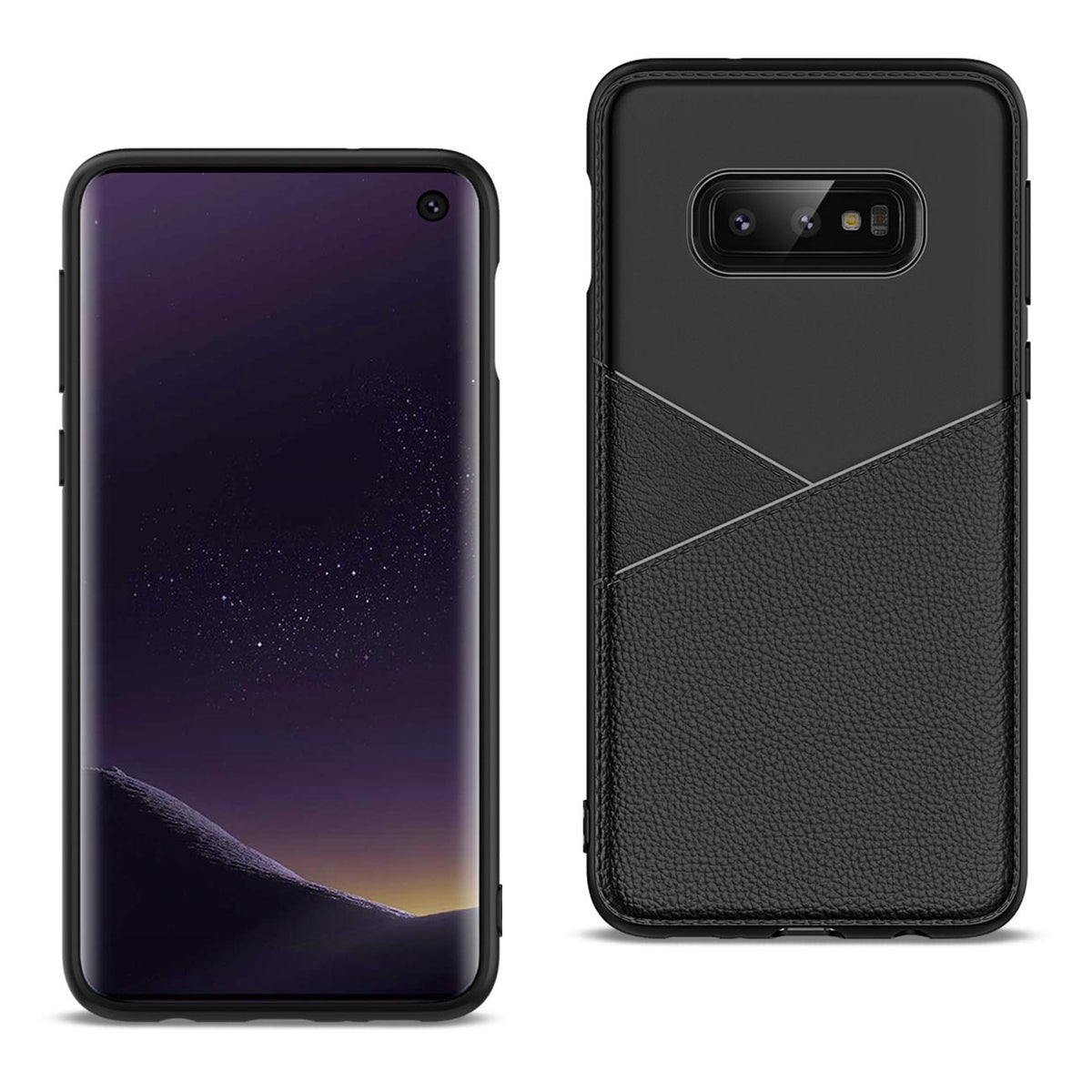 SAMSUNG GALAXY S10 Lite(S10e) TPU Leather feel Case Leather Fit Flexible Slim Premium Case in Black - Premium & Reliable | CELL DEMAND Official