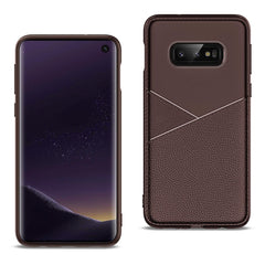 SAMSUNG GALAXY S10 Lite(S10e) TPU Leather feel Case Leather Fit Flexible Slim Premium Case in Brown - Ultra-Slim & Reliable | CELL DEMAND Official