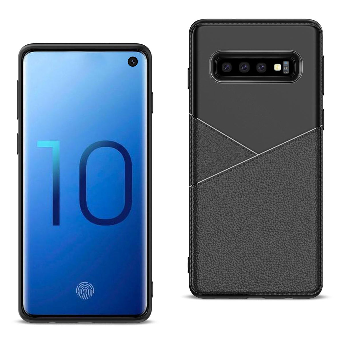 SAMSUNG GALAXY S10 Plus TPU Leather feel Case Leather Fit Flexible Slim Premium Case in Black - Premium & Reliable | CELL DEMAND Official