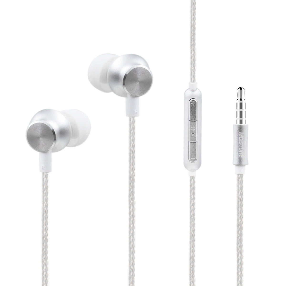 Bass Earphones with Monibearing Mic In Silver-HS77SL - Crystal Clear & Reliable | CELL DEMAND Official