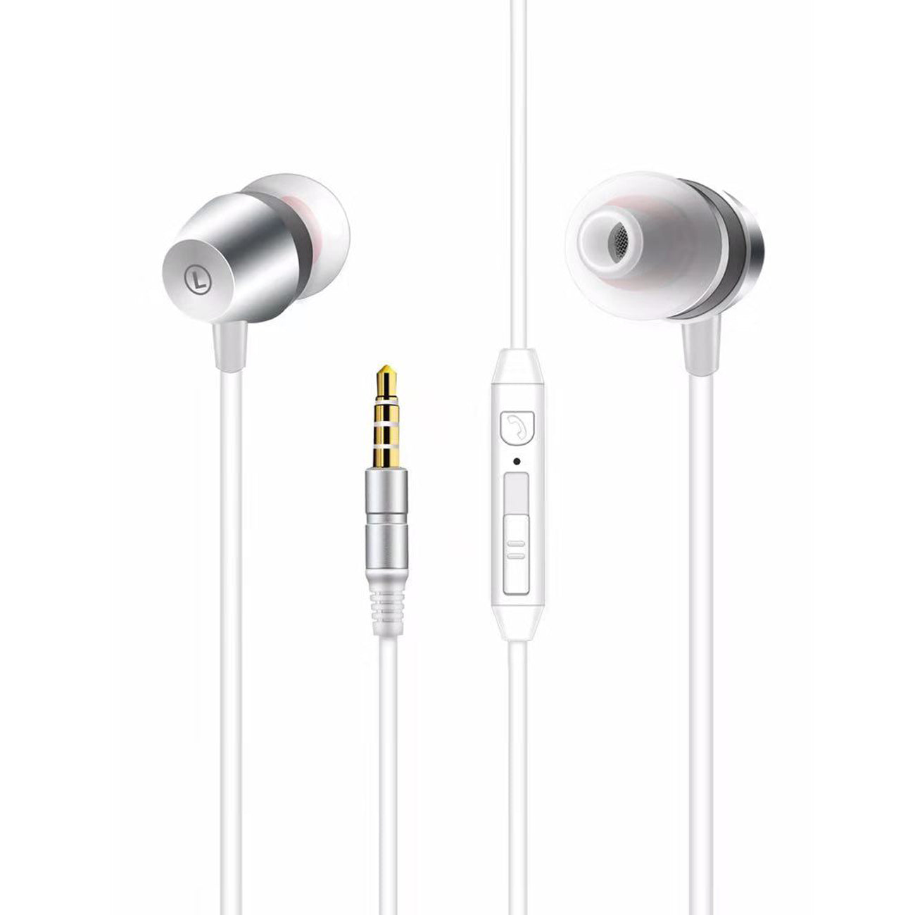 High Quality Sound  Universal In-ear Earphones In Silver-HSH11SL - Ultra-Slim & Reliable | CELL DEMAND Official
