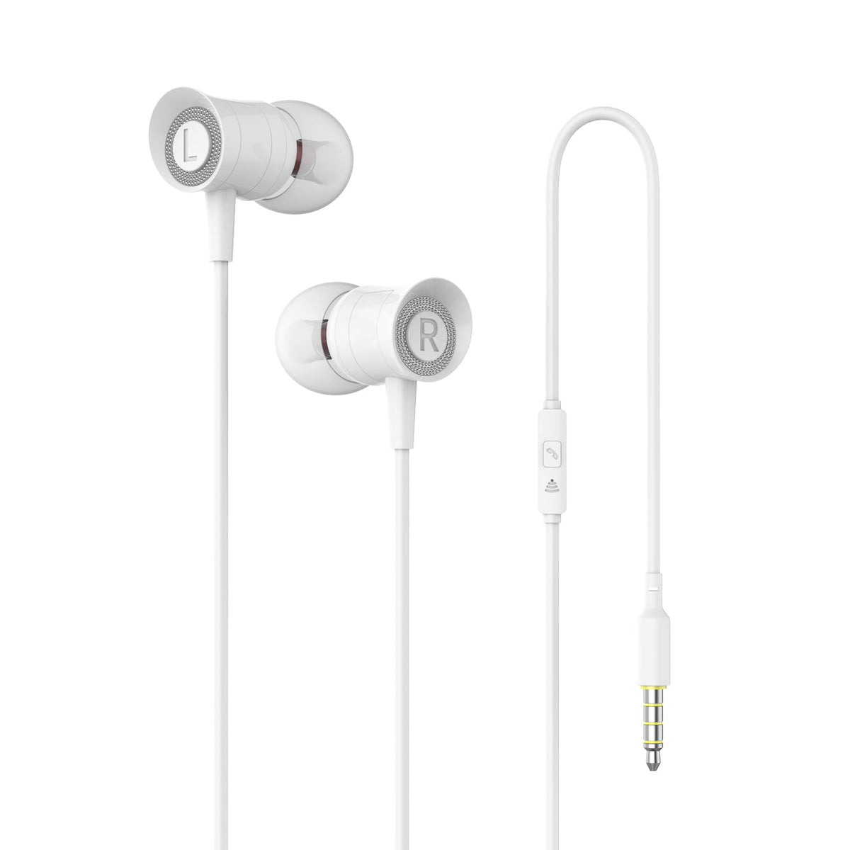 Moisture MT-H215 Earphones In White - Shockproof & Reliable | CELL DEMAND Official