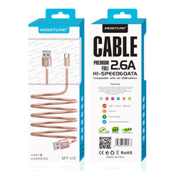 Moisture 2.6A Premium Full Hi-Speed USB A To USB Type C Data Cable In Pink - Heavy Duty & Reliable | CELL DEMAND Official