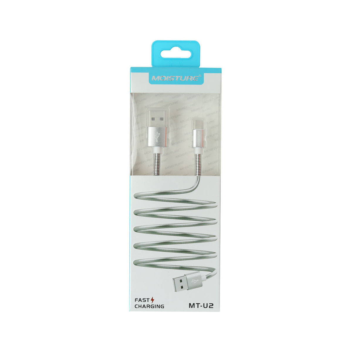 Moisture 2.6A Premium Full Hi-Speed Data Cable In Silver - Shockproof & Reliable | CELL DEMAND Official
