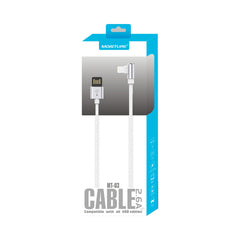 Moisture 2.6A Premium Full Steel USB TO 8PIN Cable In Silver - Heavy Duty & Reliable | CELL DEMAND Official