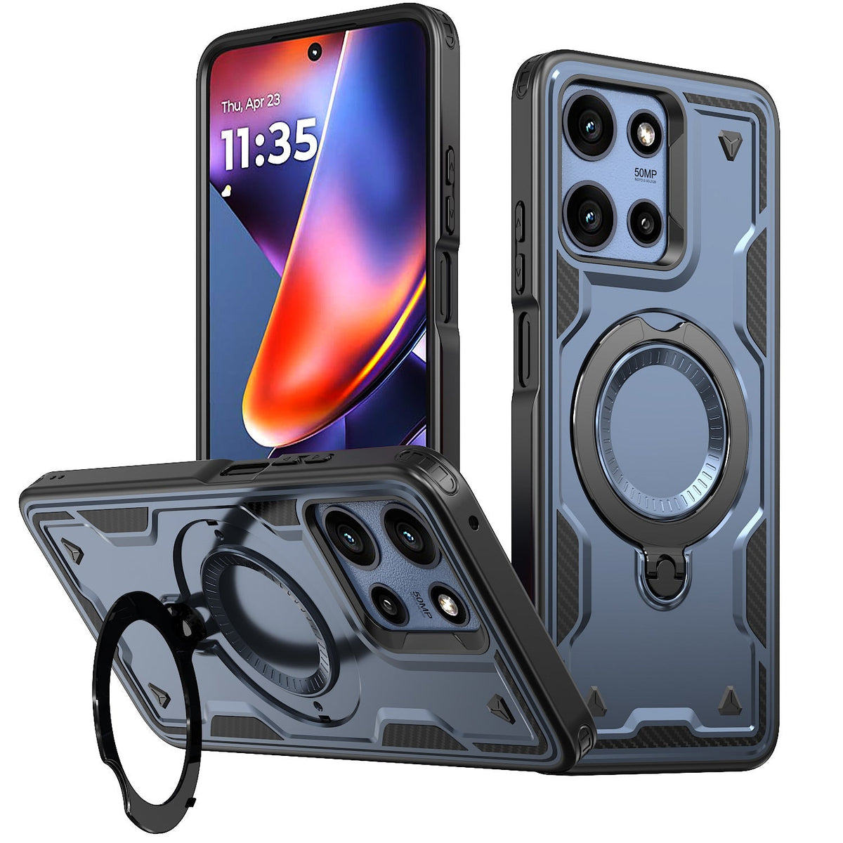 360¡ã Rotating Magnetic Versatile Stand Gray Compatible with Motorola Moto G POWER 5G 2025 (PC73-MOTGPOWER-5G(2025)NV) - Crystal Clear & Reliable | CELL DEMAND Official