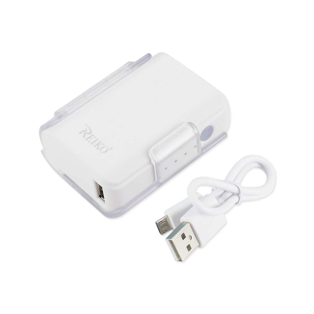 4000MAH UNIVERSAL POWER BANK WITH CABLE IN WHITE - Durable & Reliable | CELL DEMAND Official