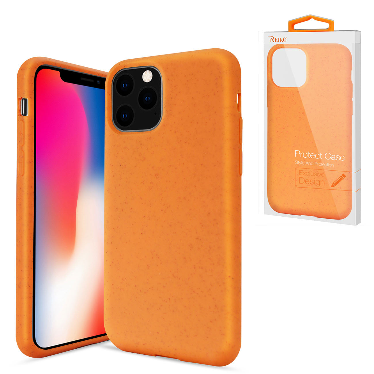 IPHONE 11 PRO Compatible APPLE IPHONE 11 PRO Wheat Bran Material Silicone Phone Case In Orange - Heavy Duty Protection by CELL DEMAND