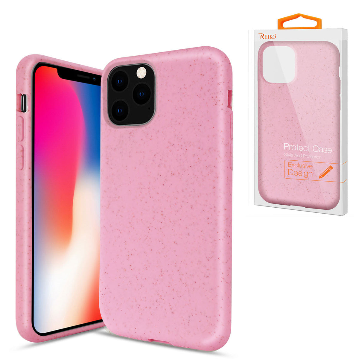IPHONE 11 PRO Compatible APPLE IPHONE 11 PRO Wheat Bran Material Silicone Phone Case In Pink - Crystal Clear Protection by CELL DEMAND