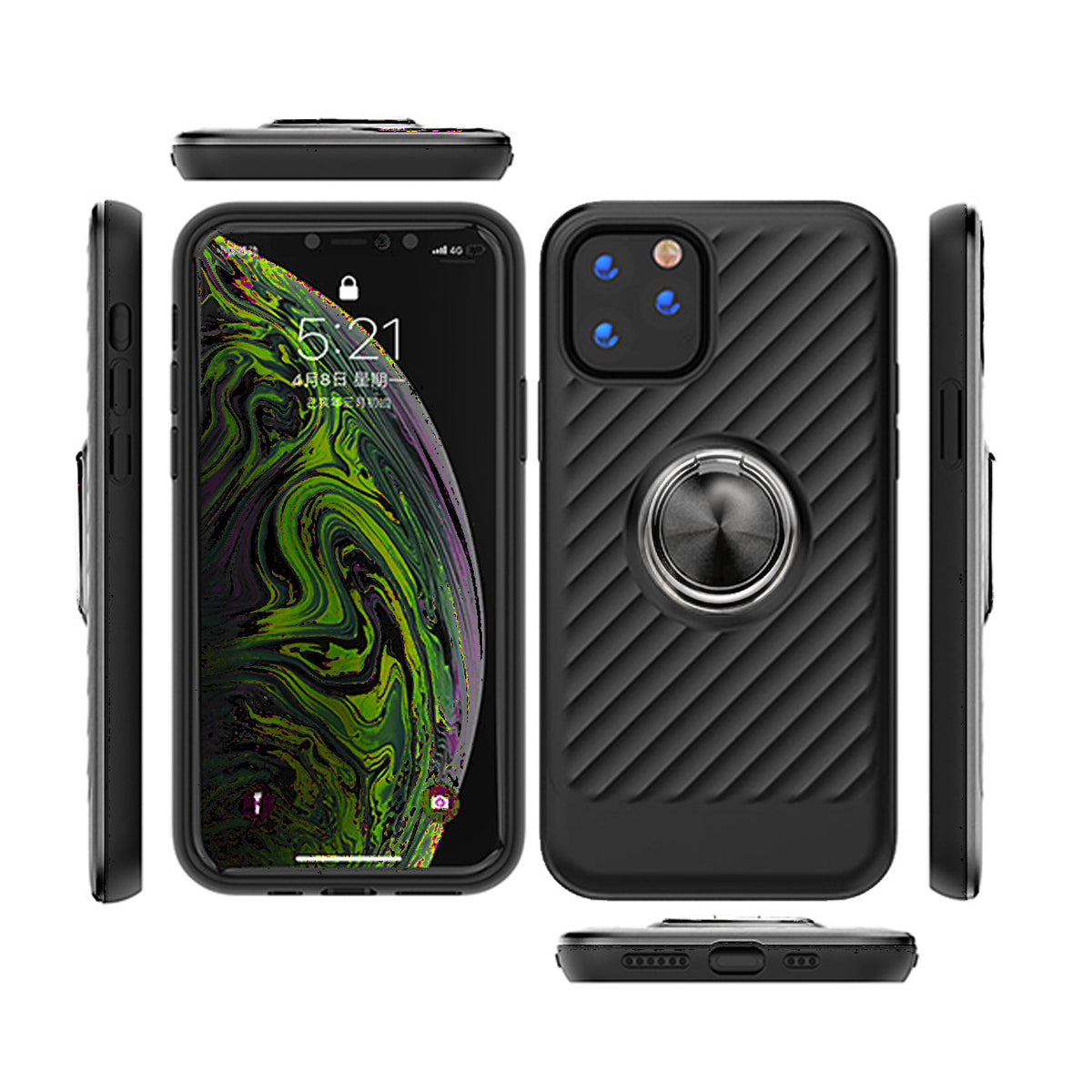 IPHONE 11 PRO Compatible APPLE IPHONE 11 PRO Case with Ring Holder In Black - Premium Protection by CELL DEMAND