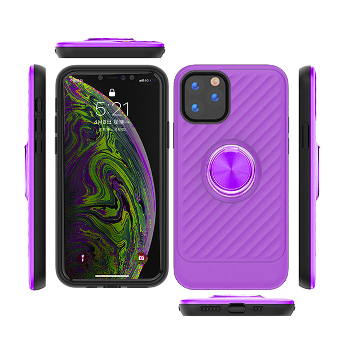 IPHONE 11 PRO Compatible APPLE IPHONE 11 PRO Case with Ring Holder In Purple - Premium Protection by CELL DEMAND
