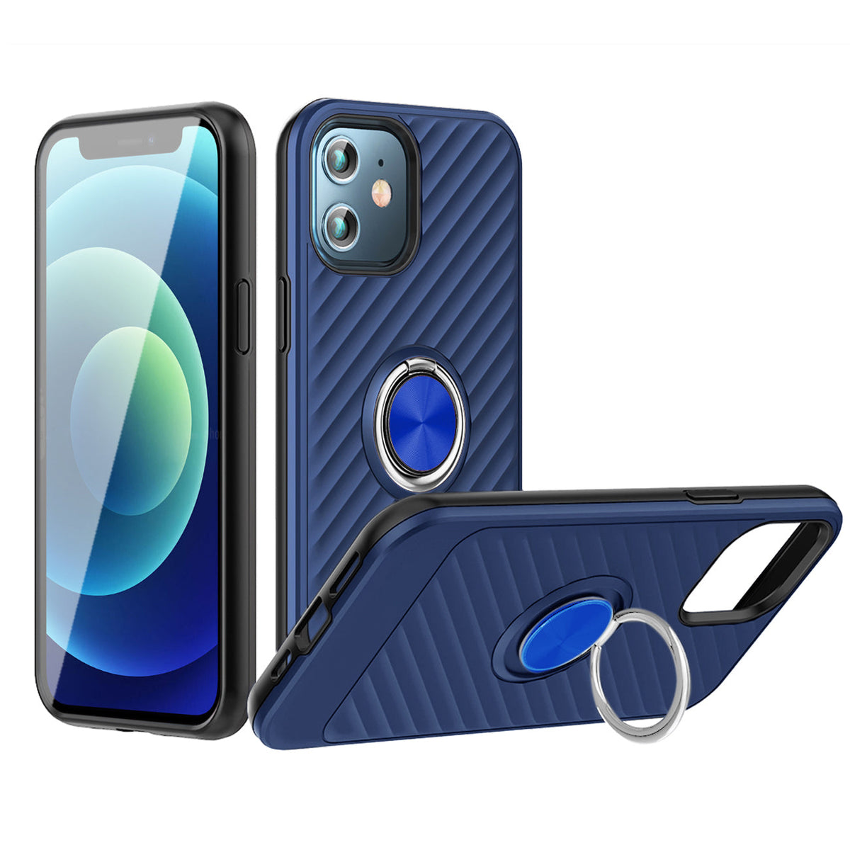 IPHONE 12 MINI Compatible Phone Case with Ring Holder APPLE IPHONE 12 MINI In Blue - Premium Protection by CELL DEMAND